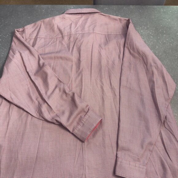 BOSS Hugo Boss Red Micro-Print Long Sleeve Shirt – Size 5XL - Picture 6 of 14